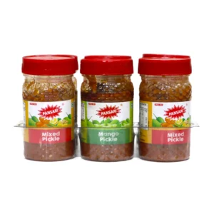 Pansari Assorted Pickles Tray – Mixed, Mango & Green Chilli Pickles 6 x 50g | Indian Pickles Online
