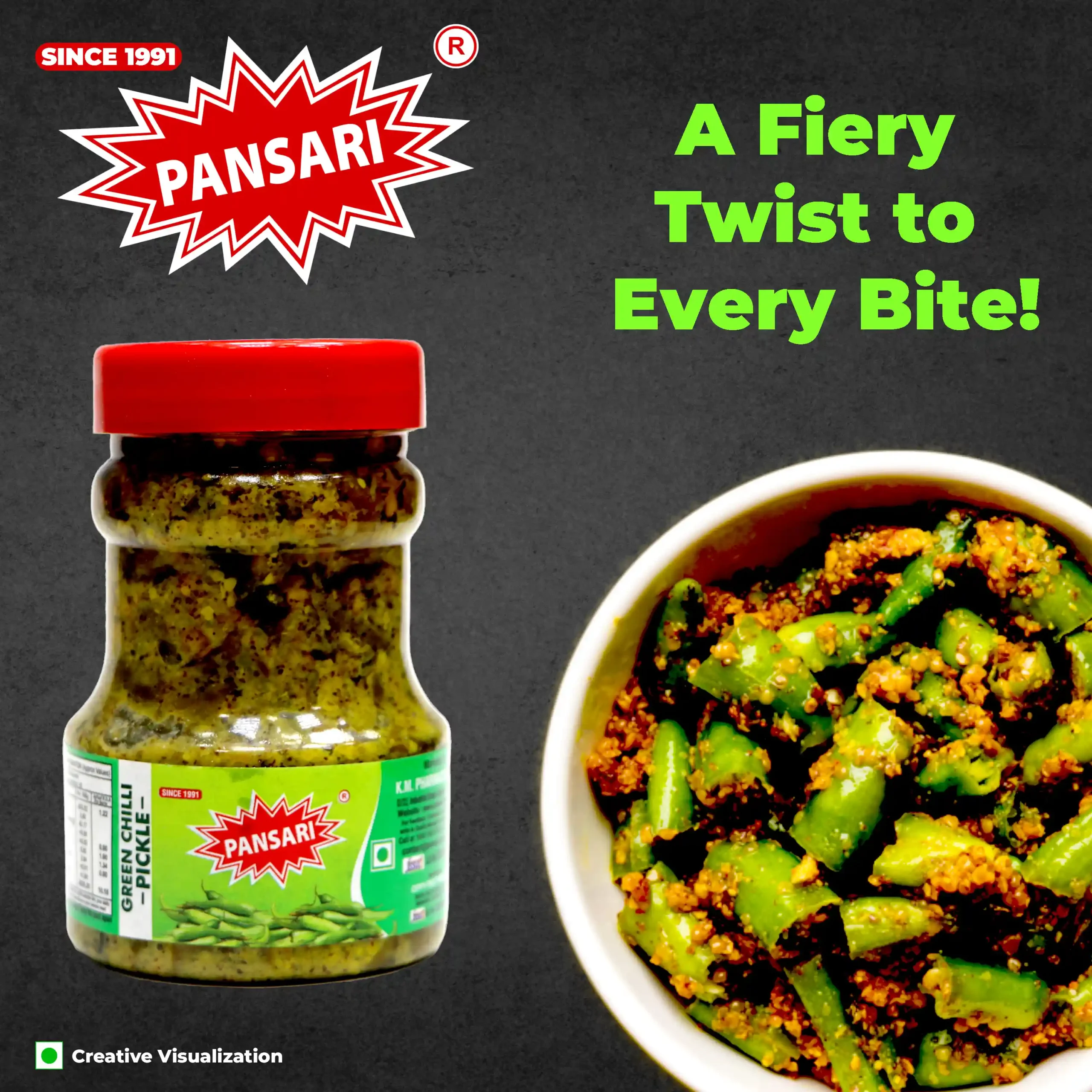 Pansari Green Chilli Pickle – Spicy Indian Achar in Mustard Oil | Buy Green Chilli Pickle Online | Pansari Masala