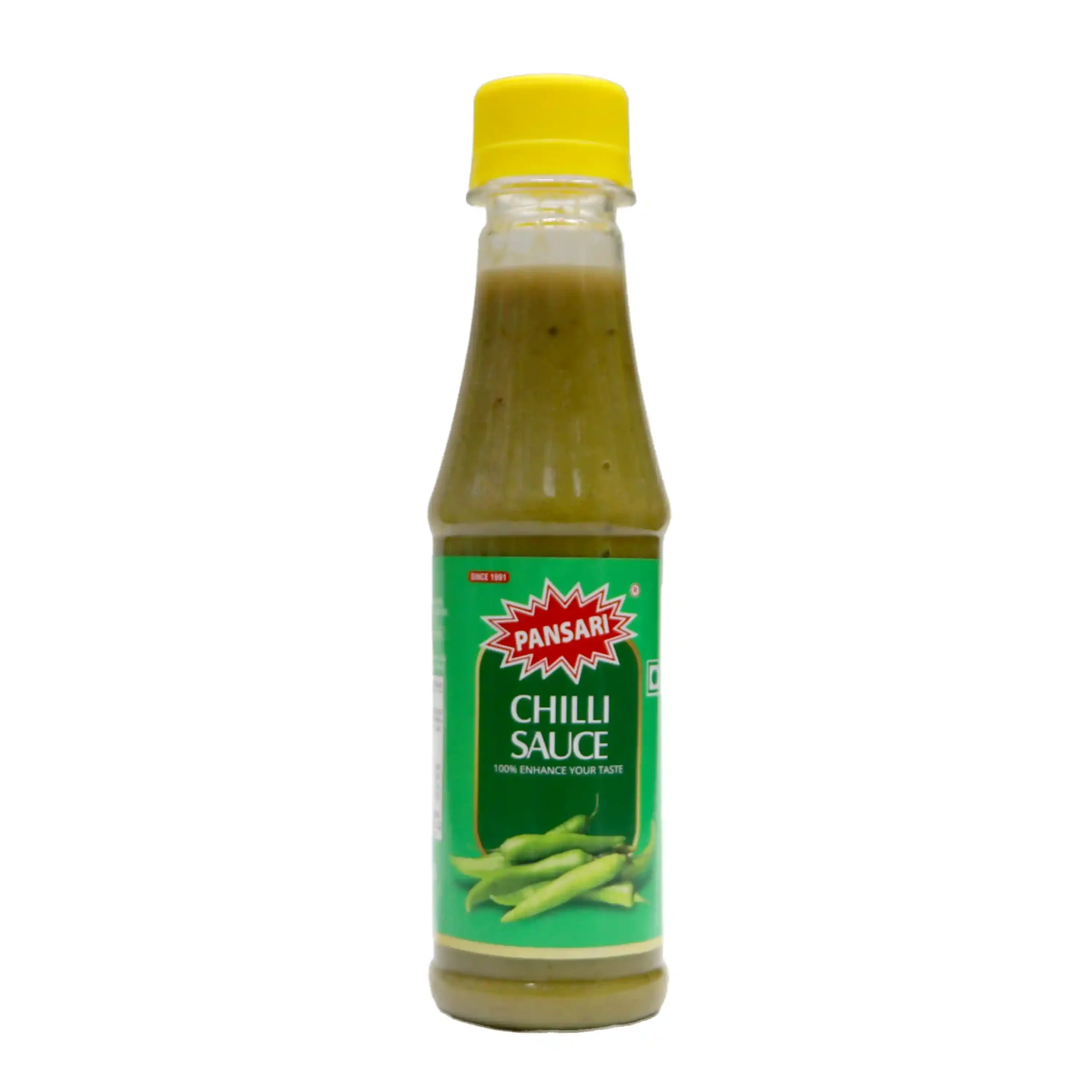 Pansari Green Chilli Sauce bottle – Authentic spicy Indian green chilli sauce for momos, snacks, and cooking